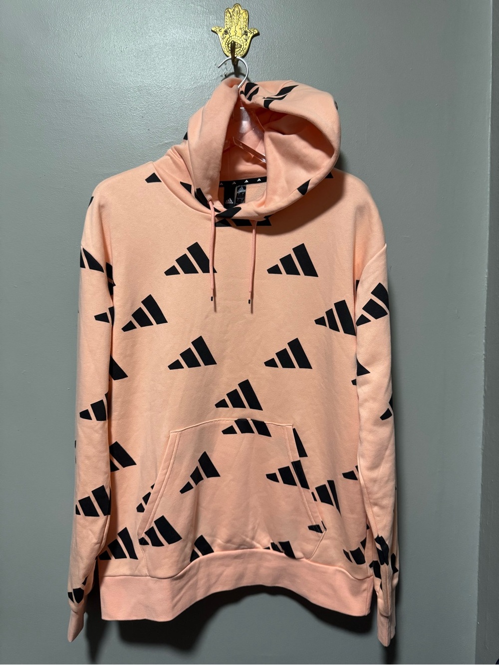 Adidas TP OH Hood 1 Logo Print Hoodie Glow Pink Black Men’s Large NWT EI6236